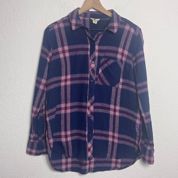 Woolrich Womens Button Up Long Sleeve Blue Red Flannel Shirt Size Large.‎ - Picture 3 of 10